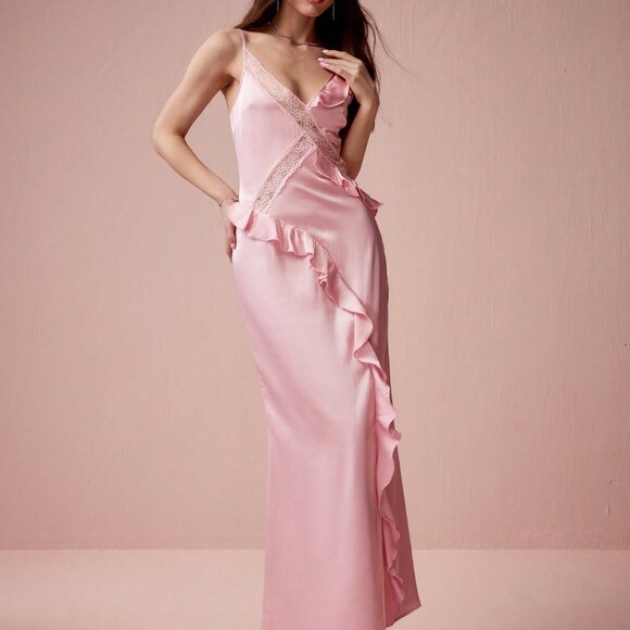 Pink Elegant Women's Romantic Sleeveless Mini Dress - Picture 3 of 7